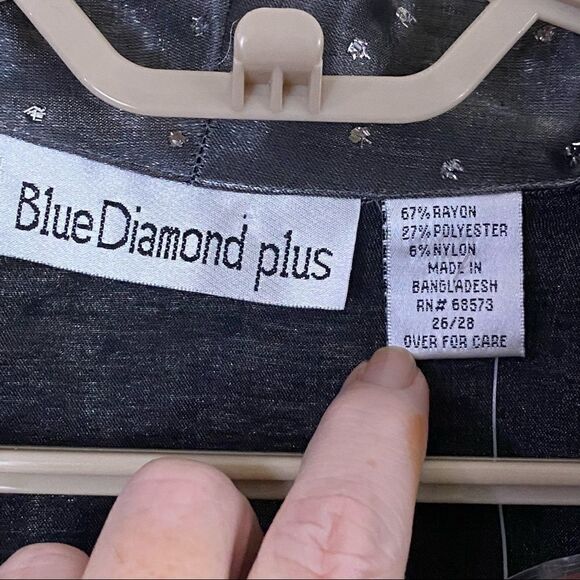 Blue Diamond Plus Metallic Silver Sparkles Shirt - Picture 7 of 7